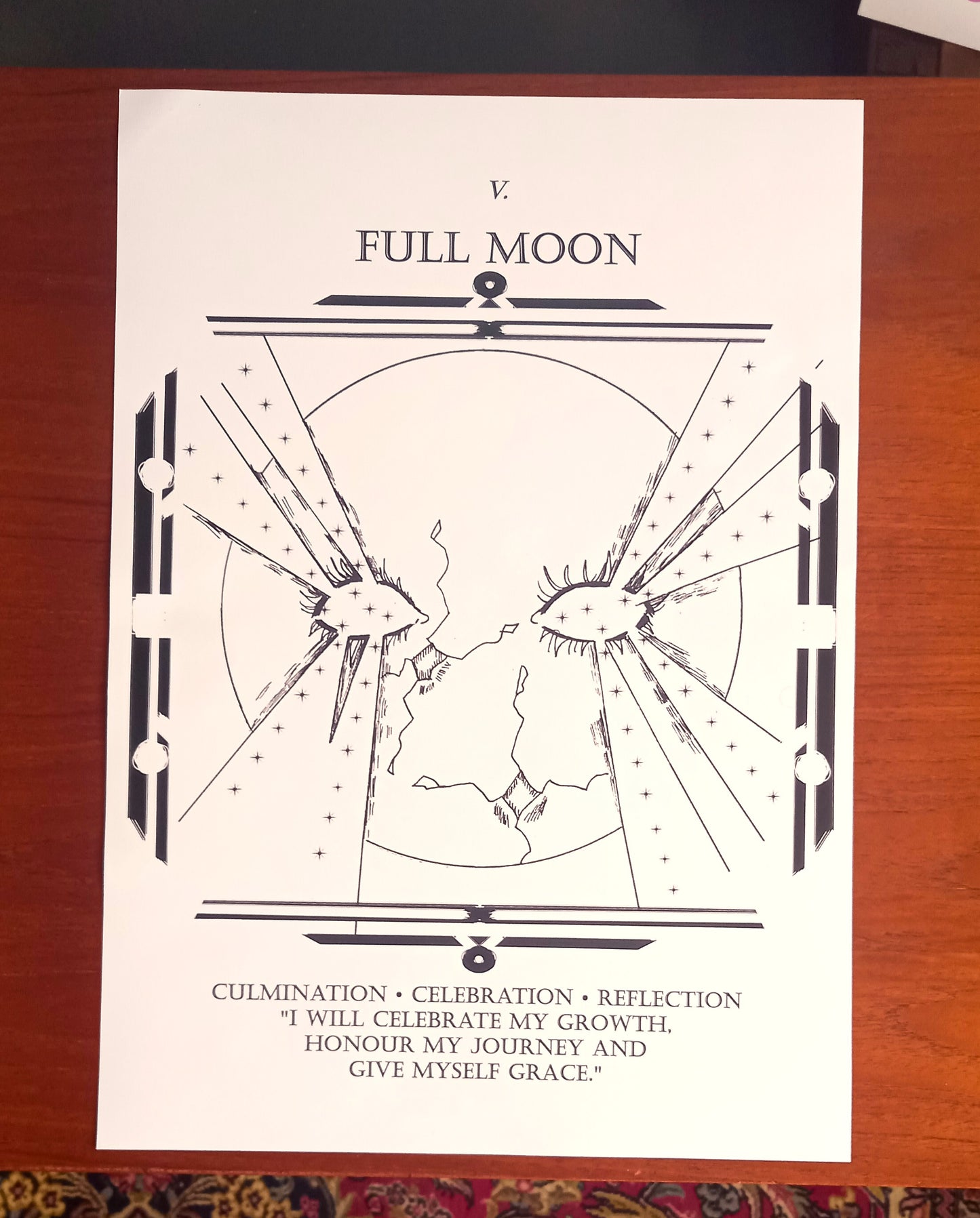 Waxing Moon Phases Print Set: Witchy Handmade Art