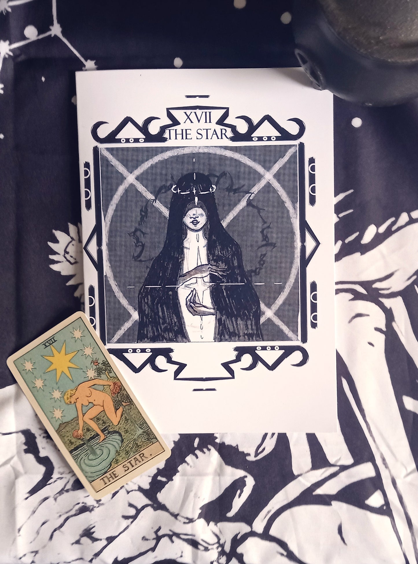 Handmade Tarot-Inspired Card (The Star)