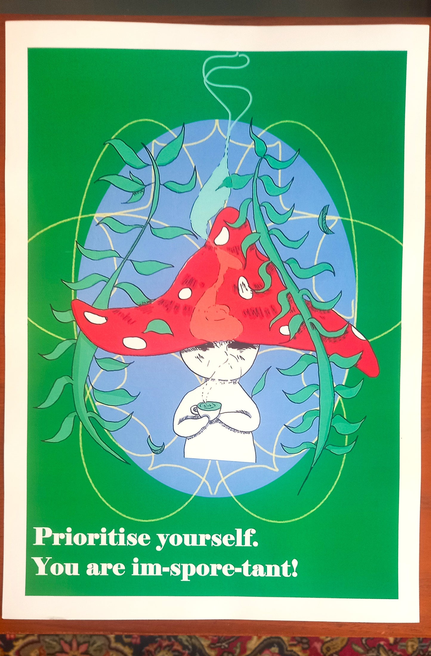 Handmade Glossy Motivational Poster 'Tea-time'